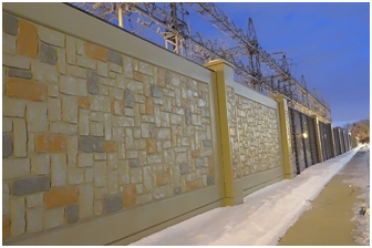  3.0m Ashlar-Pattern and Metal Securty Fence 