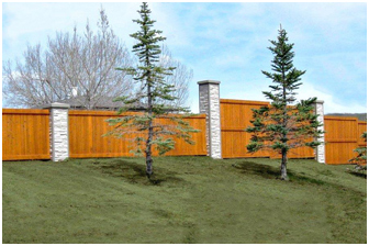  Precast Columns with Wood - Developer Perimeter Fence 