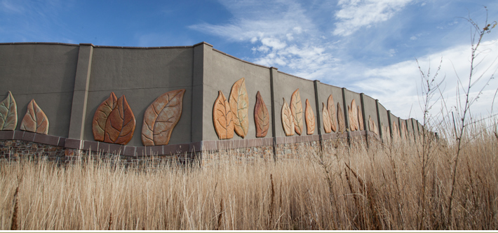 5.2m Developer Fence Concrete with custom concrete leaves